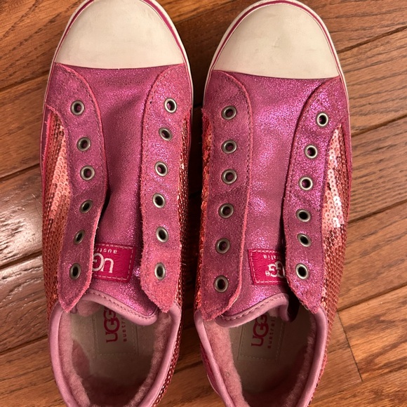 Ugg Laela Sparkles Pink Sequin Shoes Size 8 - Picture 4 of 7